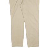 TOMMY HILFIGER Mens Cotton Beige Slim Straight Trousers W36 L30 Casual Smart