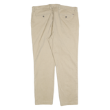 TOMMY HILFIGER Mens Cotton Beige Slim Straight Trousers W36 L30 Casual Smart