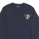 CHAMPION Mens Navy Pepperdine University Graphic T-Shirt M Long Sleeve Crew Neck