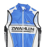 TZAMO Mens Blue Polyester Sleeveless Zip Front Cycling T-Shirt M Sport Vest