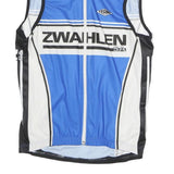TZAMO Mens Blue Polyester Sleeveless Zip Front Cycling T-Shirt M Sport Vest