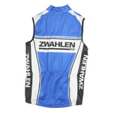 TZAMO Mens Blue Polyester Sleeveless Zip Front Cycling T-Shirt M Sport Vest