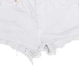LEVI'S Womens White Cotton Blend Casual Shorts XL W32 Frayed Hem Denim Style