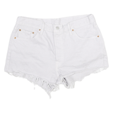 LEVI'S Womens White Cotton Blend Casual Shorts XL W32 Frayed Hem Denim Style