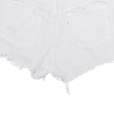 LEVI'S Womens White Cotton Blend Casual Shorts XL W32 Frayed Hem Denim Style
