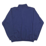 SWITCHER Mens Navy Blue Construction Logo Collared XL Cotton Blend Sweatshirt