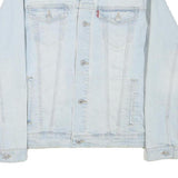 LEVI'S Womens Light Blue Denim Jacket L Cotton Blend Button Closure Classic Fit