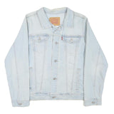 LEVI'S Womens Light Blue Denim Jacket L Cotton Blend Button Closure Classic Fit