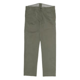 MARLBORO Mens Cotton Khaki Regular Straight Trousers W36 L31 Classic Zip Closure