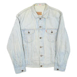 LEVI'S Mens Blue Denim Jacket L Cotton Blend Button Closure Casual Wear