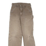CARHARTT Womens Regular Fit Straight Leg Denim Beige W28 L30 Workwear Zip Cotton