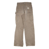 CARHARTT Womens Regular Fit Straight Leg Denim Beige W28 L30 Workwear Zip Cotton