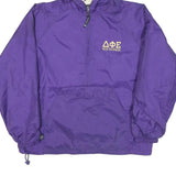 CHARLES RIVER Mens Purple Delta Phi Epsilon Pullover Nylon Hooded Jacket M Plain