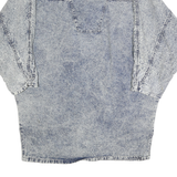 Womens Blue Cotton Blend Denim Jacket XL Button Closure Plain Vintage Style