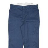 DICKIES Mens Cotton Blend Navy Regular Fit Straight Leg Trousers W38 L27