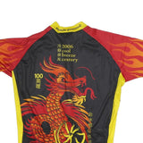 VOLER Mens Black & Yellow Graphic Cycling T-Shirt L Short Sleeve Crew Neck Flame