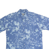 ZEGNAS Mens Blue & White Floral Cotton Blend Shirt XL Dress Casual Summer
