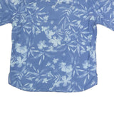 ZEGNAS Mens Blue & White Floral Cotton Blend Shirt XL Dress Casual Summer