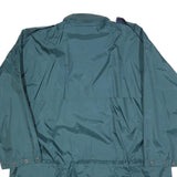 JEANTEX Mens Green & Navy Zip Up Jacket L Polyester Lightweight Casual