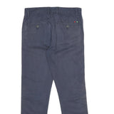 KICKERS Mens Cotton Navy Blue Regular Fit Straight Trousers W30 L28 Casual Zip