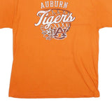RUSSELL ATHLETIC Mens Orange Auburn Tigers Graphic T-Shirt L Short Sleeve Crew