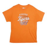 RUSSELL ATHLETIC Mens Orange Auburn Tigers Graphic T-Shirt L Short Sleeve Crew
