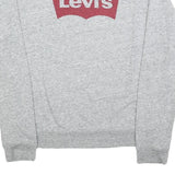 LEVI'S Womens Grey Cotton Blend Crew Neck Sweatshirt M Logo Print Casual