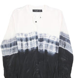 RELIGION Womens Black & White Tie Dye Shirt Long Sleeve Crew Neck XS Stylish