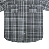 LEVI'S Mens Black & Grey Check Shirt 2XL Cotton Short Sleeve Casual Button