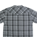 LEVI'S Mens Black & Grey Check Shirt 2XL Cotton Short Sleeve Casual Button
