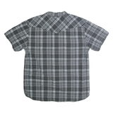 LEVI'S Mens Black & Grey Check Shirt 2XL Cotton Short Sleeve Casual Button