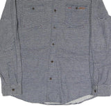 DICKIES Mens Blue & White Striped Shirt XL Cotton Blend Workwear Casual