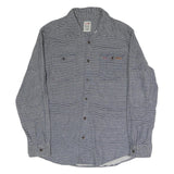 DICKIES Mens Blue & White Striped Shirt XL Cotton Blend Workwear Casual