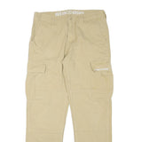 ALL ACCESS Mens Beige Regular Fit Cargo Trousers W29 L28 Cotton Blend Zip