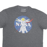 FIFTHSUN Mens Grey NASA Graphic T-Shirt L Short Sleeve Crew Neck Cotton