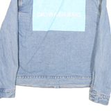 CALVIN KLEIN JEANS Mens Blue Denim Jacket L Cotton Blend Button Classic