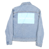 CALVIN KLEIN JEANS Mens Blue Denim Jacket L Cotton Blend Button Classic