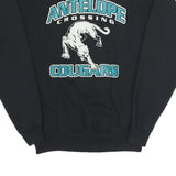 HANES Mens Black Antelope Crossing Cougars Crew Neck S Cotton Sweatshirt