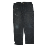 CARHARTT Mens Cotton Blend Black Regular Fit Straight Leg Trousers W40 L34