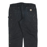 CARHARTT Mens Cotton Blend Black Regular Fit Straight Leg Trousers W40 L34