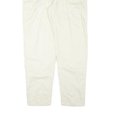 UPTODATE Womens Relaxed White Cotton Blend Trousers W30 L30 Zip Casual Comfort