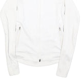NIKE Womens White Jacket XS Polyester Blend Plain Zip Performance Activewear