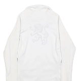 NIKE Womens White Jacket XS Polyester Blend Plain Zip Performance Activewear