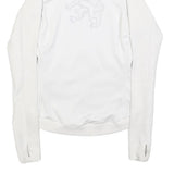 NIKE Womens White Jacket XS Polyester Blend Plain Zip Performance Activewear