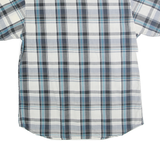 LEVI'S Mens Blue & Grey Check Shirt M Casual Cotton Blend Short Sleeve