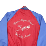 SPORTSWEAR Mens Red & Blue Bomber Jacket L Polyester Blend Plain Button Closure