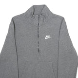 NIKE Mens Grey 1/4 Zip XS Cotton Blend Sweatshirt Pullover Casual Comfort