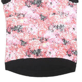 PATRIZIA PEPE Womens Black & Pink Printed Cotton Cap Sleeve Round Neck Top M