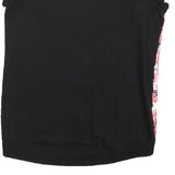 PATRIZIA PEPE Womens Black & Pink Printed Cotton Cap Sleeve Round Neck Top M