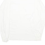 HANES Mens White Cotton Graphic Long Sleeve Crew Neck L Shirt Floral Print